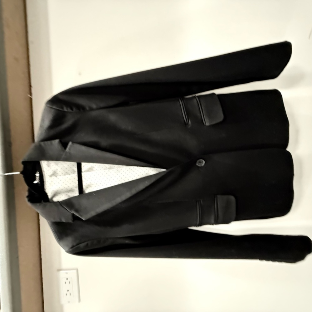 Express Editor One Button Black Blazer Size 8 Off… - image 3